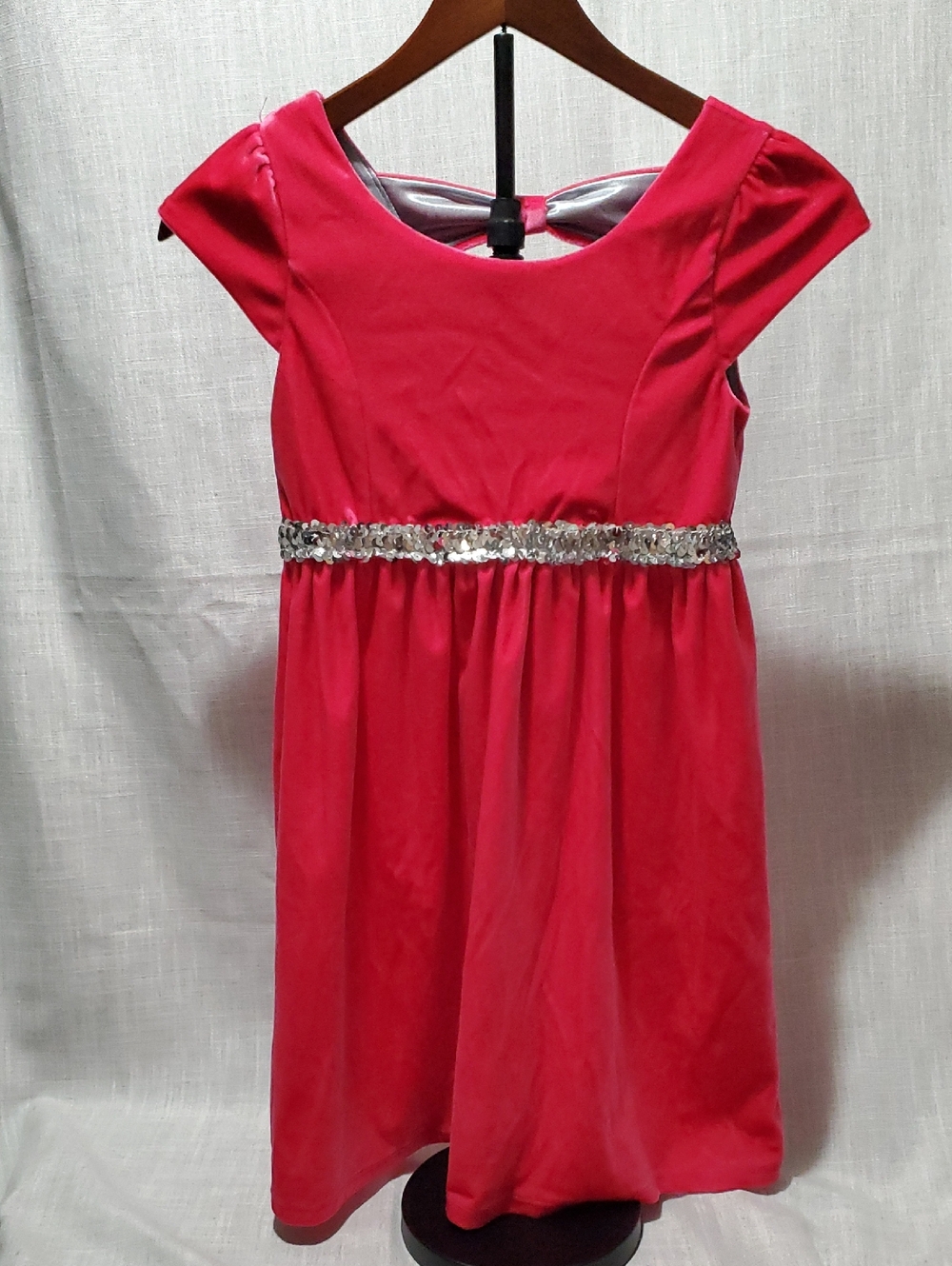 George Hot Pink Sequin-Waist Party Dress